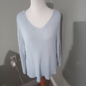 Open weave  baby blue oversized sweater L Large